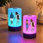 Lampada da notte ricaricabile con tema equestre personalizzato, regolazione dell'intensità luminosa tramite comando touch, con nome: decorazione per la camera da letto, regalo di compleanno per gli appassionati di cavalli