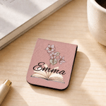 Personalised Vintage Birth Flower Book Magnetic PU Leather Bookmark Clip with Name Birthday Book Club Gift for Book Lovers Bookworms 4