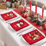 Personalised Absorb Water Snowflake Star Cartoon Character 100% Cotton Napkin with Name Christmas Dinner Gift for Kid Family Friend