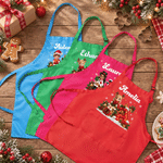 Personalized 3D-Style Art Cartoon Photo Kid Baking Apron Chef Hat Set with Name and Pocket Kitchen Accessory Daily Use Christmas Gift for Children