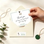 Carte de vœux personnalisée avec photo de votre animal de compagnie peinte à l'aquarelle et empreinte de patte, accompagnée d'autocollants pour le nom et l'adresse. Lot de 20. Cadeau d'anniversaire ou de fête pour les amis et la famille.