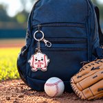 Personalised Cute Ball Dumpling Acrylic Keyring with Name and Number Game Day Christmas Birthday Gift for Sports Lovers