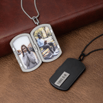 Personalized Photo Locket Necklace with Text Birthday Anniversary Gift for Man Husband Dad Boyfriend