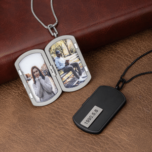 Collana con medaglione personalizzato con foto e dedica: regalo di compleanno o anniversario per uomo, marito, papà o fidanzato