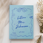 Personalised Bow Cake Flower Future Planning Mrs Hardcover Journal Notebooks with Name and Date Wedding Engagement  Bridal Shower Gift for Bride 4