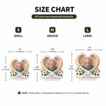 Placa de acrílico transparente personalizada con una foto de familiares y alas de ángel, con nombre, como regalo de condolencia por la pérdida de un padre, una madre o un familiar