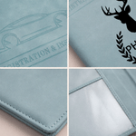 Portatarjetas de cuero sintético con diseño de monograma personalizado para el permiso de circulación y la póliza de seguro; con nombre; ideal para uso diario; regalo de cumpleaños para conductores que acaban de comprar un coche nuevo 6