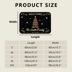 Felpudo de bienvenida personalizado «250 años» con árbol de Navidad en rojo, blanco y azul, con nombre y texto. Decoración para el hogar. Regalo de Navidad para la familia. 9