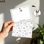 Carte de vœux personnalisée avec photo de votre animal de compagnie peinte à l'aquarelle et empreinte de patte, accompagnée d'autocollants pour le nom et l'adresse. Lot de 20. Cadeau d'anniversaire ou de fête pour les amis et la famille.