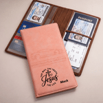 Personalised Jesus The Way The Truth The Life Cross PU Leather Car Registration Holder with Name New Car Religious Gift for Christian Car Owner 2