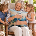 Personalized Mom Sea Turtle and 1-10 Baby Sea Turtles Soft Throw Pillow Cover with Title and Name Room Decor Birthday Gift for Mom Grandma Family
