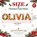 Personalized Christmas Theme Gingerbread Beaded Rhinestone Waterproof Stickers with Name Gift Decor Christmas Gift for Friends Family