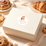 Personalized Cute Baking Pattern Waterproof Stickers Labels with Title and Text Gift Decor Christmas Party Favors for Baking Bread Lover