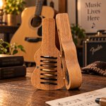 Personalized Engraved Monogram Letter Pattern Wooden Guitar Pick Holder Case with Name  Music Accessories Birthday Gift for Guitar Player 5
