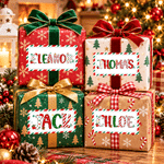 Personalised Cute Christmas Letter Waterproof Stickers with Name Gift Decor Christmas Gift for Kids Friends