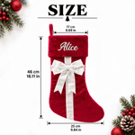 Personalised Embroidered Name Bow Christmas Stocking Holiday Tree Fireplace Decor Christmas Gift for Family