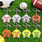 Personalised Cute Ball Dumpling Acrylic Keyring with Name and Number Game Day Christmas Birthday Gift for Sports Lovers