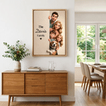 Personalized Stylized 3D Cartoon Art Photo Canvas Prints with Name Home Decor Housewarming Birthday Gift for Family