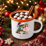Personlig emaljmugg med 3D-effekt, jultomtemössa, barnets initialer och foto, 12 oz – vardagsmugg och julklapp till barn 4