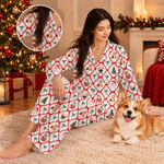Conjunto de pijama personalizado con retrato de mascota y bastón de caramelo de Papá Noel, con foto incluida: regalo de Navidad para mujeres que tienen mascotas 6