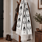 Personalized Star Paw Print Word Cloud Warm Soft Tassel Scarf with Initial and Name Daily Wear Anniversary Gift for Family Friends