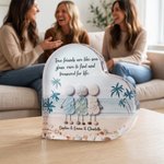 Personalized 3D-Effect Artwork Sea Glass Inspired Beach Heart-Shaped Acrylic Plaque with Text Birthday Friendship Gift for Sisters Friends Bestie 5