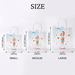 Personalized Snowflake 3D-Effect Artwork Cartoon Character Photo Transparent Bag with Name Christmas Party Gift for Kids Children 6