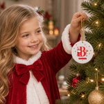 Décoration de Noël personnalisée : chaussette de Noël en céramique avec l'initiale d'un lutin de Noël et le prénom – Décoration d'intérieur et cadeau de Noël pour la famille et les enfants 5