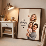 Personalized Stylized 3D Cartoon Art Photo Canvas Prints with Name Home Decor Housewarming Birthday Gift for Family