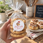 Personalized Cute Baking Pattern Waterproof Stickers Labels with Title and Text Gift Decor Christmas Party Favors for Baking Bread Lover