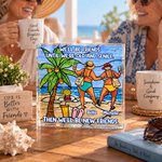 Gepersonaliseerde vierkante acrylplaquette met de tekst ‘We Will Be Friends’ en namen – tafeldecoratie, housewarming- en kerstcadeau voor beste vriendinnen 6