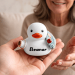 Personalised 3D Printed Cute Knitting Duck Figurine with Name Desk Decor Birthday Gift for Mothers Grandmas