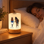 Lampada da notte ricaricabile con tema equestre personalizzato, regolazione dell'intensità luminosa tramite comando touch, con nome: decorazione per la camera da letto, regalo di compleanno per gli appassionati di cavalli