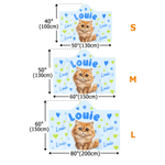Personalised Comic Style Cartoon Pet Photo Heart Pattern  Hoodie Blanket with Name Home Decor Birthday Christmas Gift for Pet Lover