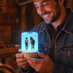 Lampada da notte ricaricabile con tema equestre personalizzato, regolazione dell'intensità luminosa tramite comando touch, con nome: decorazione per la camera da letto, regalo di compleanno per gli appassionati di cavalli
