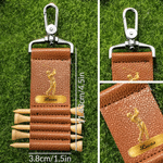 Personalized Golf Swing Pattern PU Leather Golf Tee Holder Bag Tag with Name and 5 Pcs Bamboo Tees Game Day Birthday Gift for Golf Lovers 8