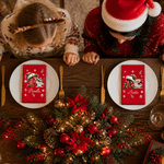 Personalized Hedgehog Fox Vintage Christmas Initial 100% Cotton Red Napkin with Name Table Decor Christmas Gift for Family Friends 3
