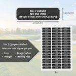 Personalisierte, mehrfarbige, minimalistische Aufkleber zur Kennzeichnung von Golfschlägern mit Informationen gegen Verlust, mit Text – als Geburtstags-, Spieltags- oder Weihnachtsgeschenk für Golfbegeisterte