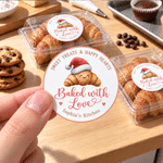 Personalized Cute Baking Pattern Waterproof Stickers Labels with Title and Text Gift Decor Christmas Party Favors for Baking Bread Lover