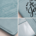 Personalised Jesus The Way The Truth The Life Cross PU Leather Car Registration Holder with Name New Car Religious Gift for Christian Car Owner 9