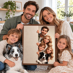 Personalized Stylized 3D Cartoon Art Photo Canvas Prints with Name Home Decor Housewarming Birthday Gift for Family
