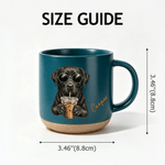 Personalized Pet Photo 12 oz Ceramic Coffee Mug with Name and Handle Daily Use Birthday Christmas Gift for Family Friend Pet Owner