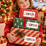 Personalised Cute Christmas Letter Waterproof Stickers with Name Gift Decor Christmas Gift for Kids Friends