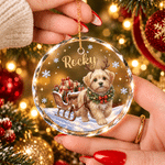 Decorazione natalizia in vetro personalizzata con foto del proprio animale domestico dipinta ad acquerello e nome, decorazione per l'albero di Natale: regalo di Natale e Capodanno per i proprietari di animali domestici e gli amanti degli animali 5