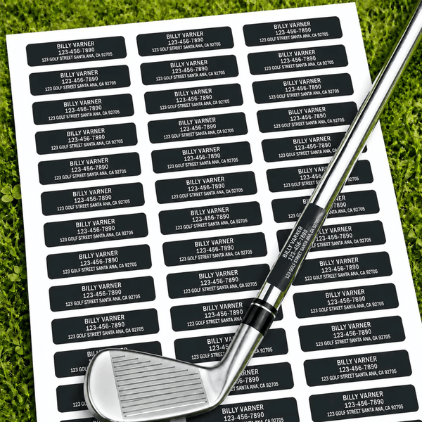 Personalised Multicolour Minimalist Golf Club Identification Anti Lost Info Stickers with Text Birthday Game Day Christmas Gift for Golf Enthusiasts