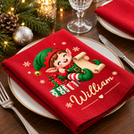 Personalised Absorb Water Snowflake Star Cartoon Character 100% Cotton Napkin with Name Christmas Dinner Gift for Kid Family Friend