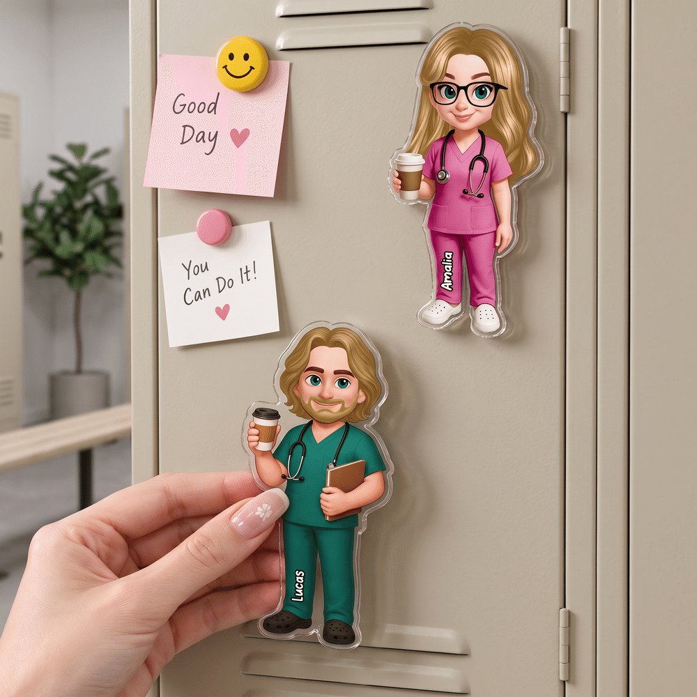 Personalised Cartoon Character The Year I Become a Nurse Acrylic Ornament with Name and Year Christmas Nurse Graduation Gift for Healthcare Workers 6