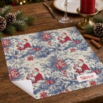 Personalised Retro Style Christmas Theme 100% Cotton Napkin with Name Table Decor Christmas Gift for Family Friend