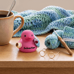 Personalised 3D Printed Cute Knitting Duck Figurine with Name Desk Decor Birthday Gift for Mothers Grandmas