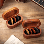 Personalised Guitar Pattern Wooden Guitar Pick and Magnetic Storage Case with Engraved Name Music Accessories Birthday Gift for Guitar Player